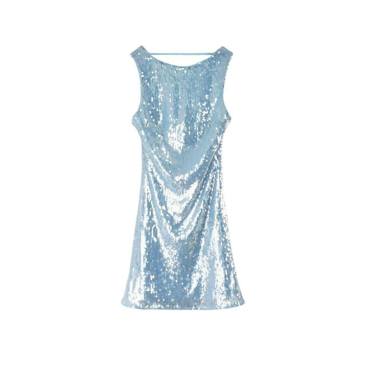 Teen Shimmer Sky Sequin Mini Dress