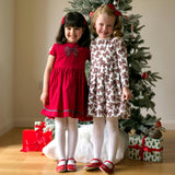 Red Tartan Bow Jersey Dress