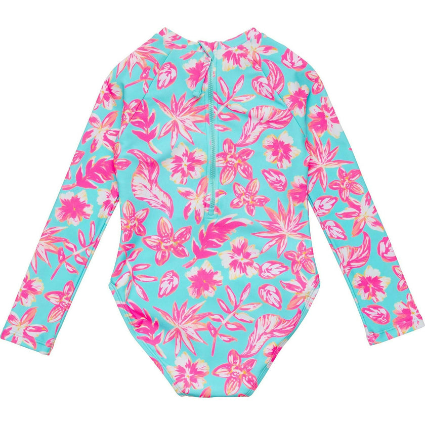 Tropical Glow Recycled LS Surf Suit