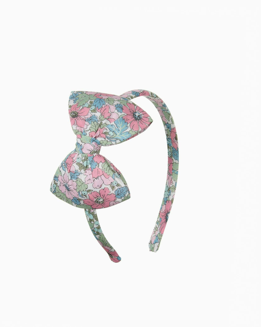 Big Bow Alice Band in Pink Dahlia