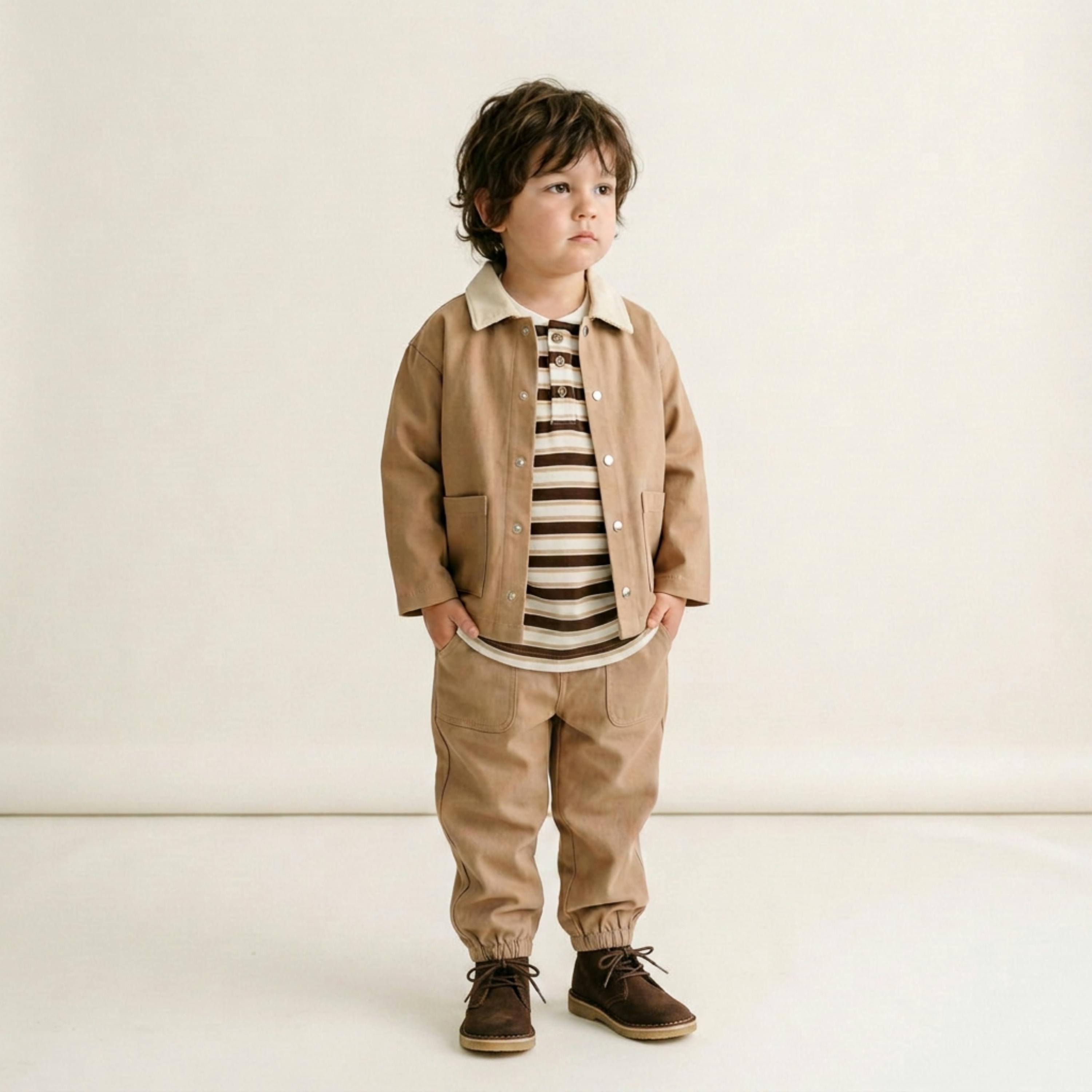 Organic Twill Joggers Pants - Taupe