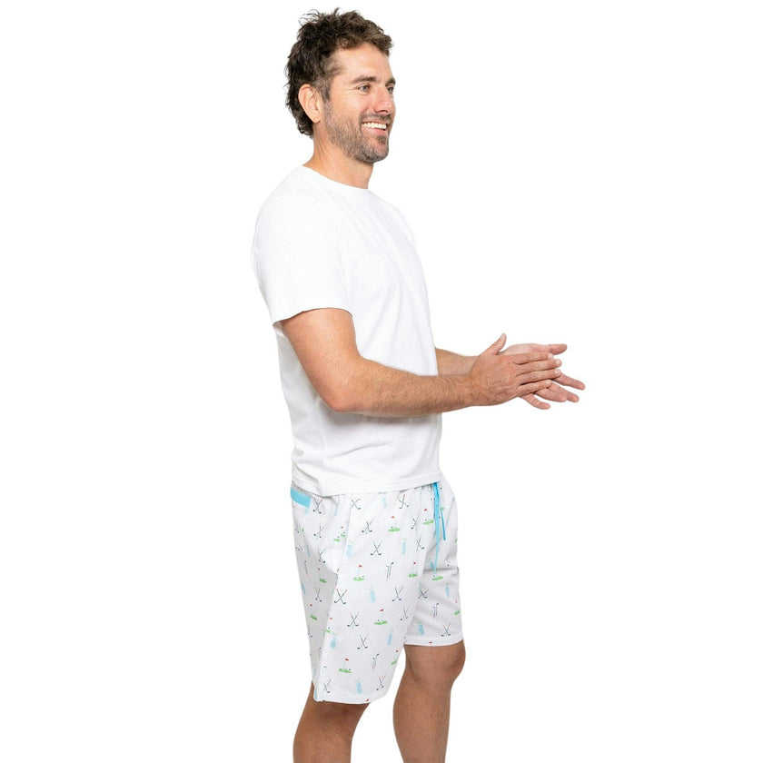 Men's Golf Sleep Shorts - Organic Cotton Poplin