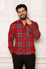 Mens John Shirt in Holiday Plaid