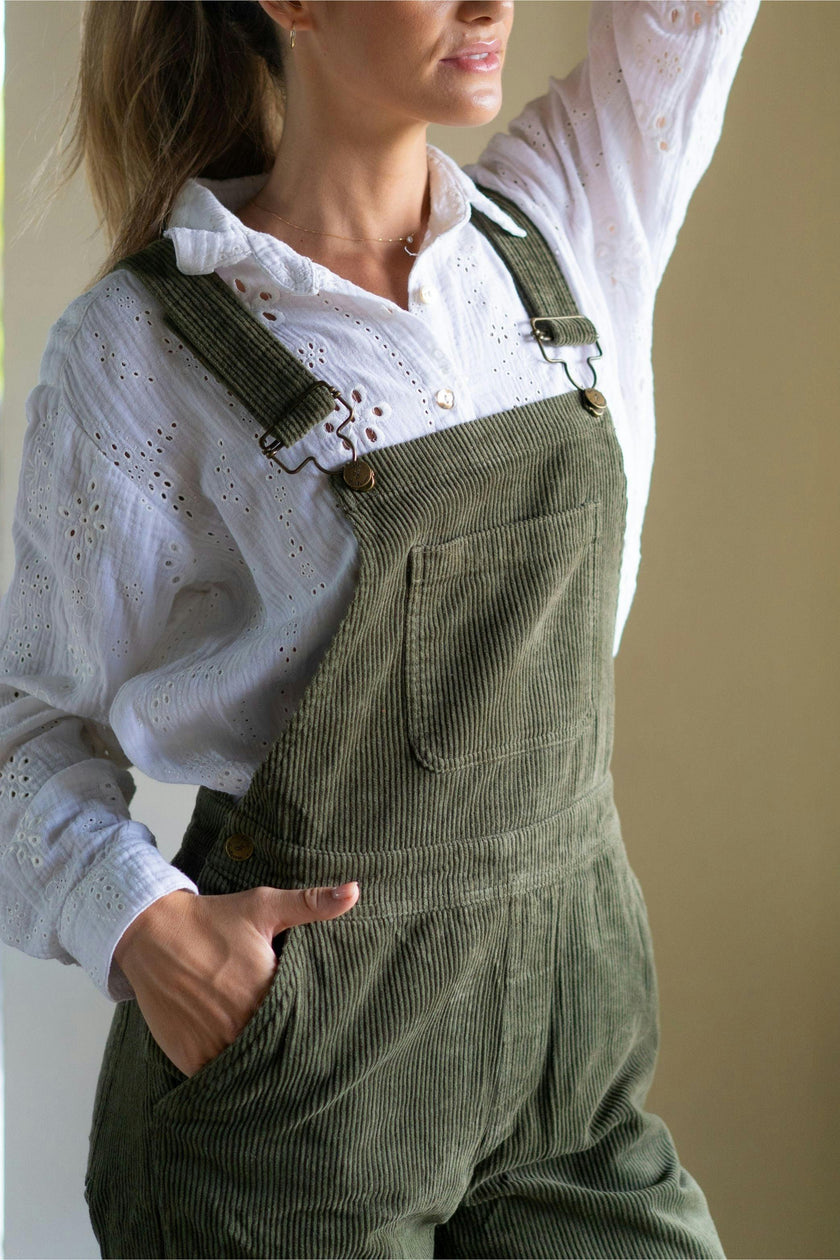 Adult Khaki Chunky Cord Dungarees