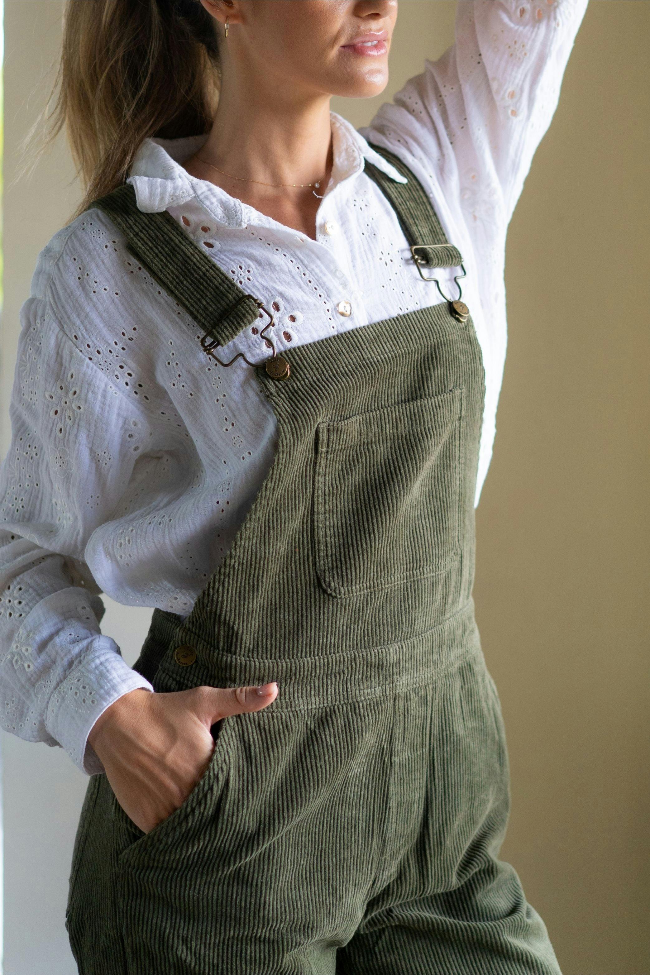 Adult Khaki Chunky Cord Dungarees