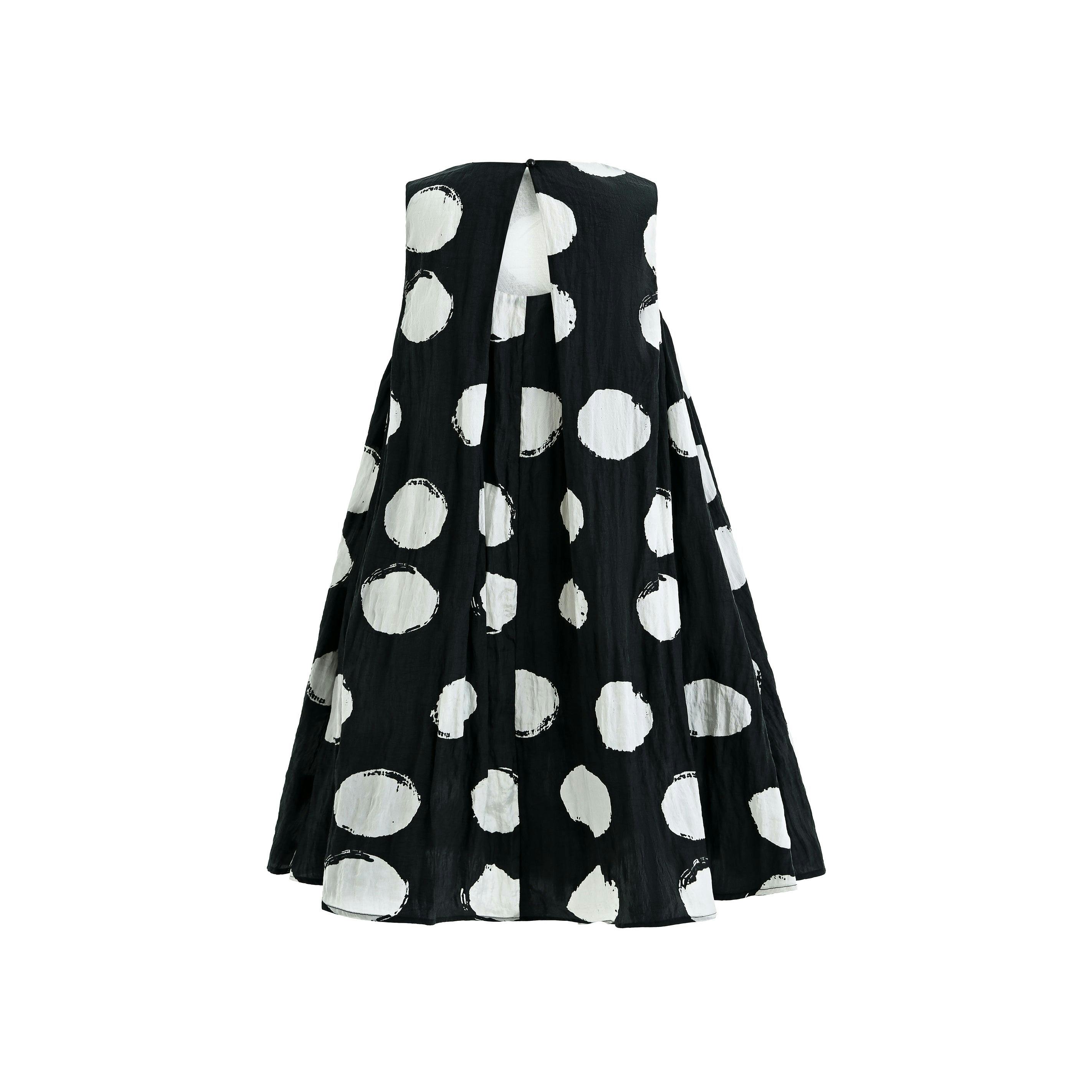 Black Polka Dot Sleeveless Dress