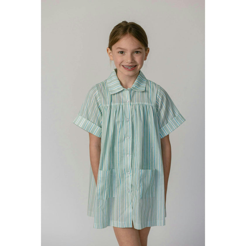 Girls Coverup in Stripe in Blue Jay