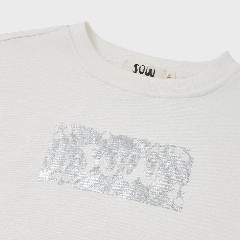Relaxed Organic Fleece Sweatshirt With SOW print