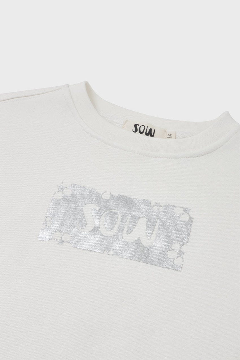 Relaxed Organic Fleece Sweatshirt With SOW print