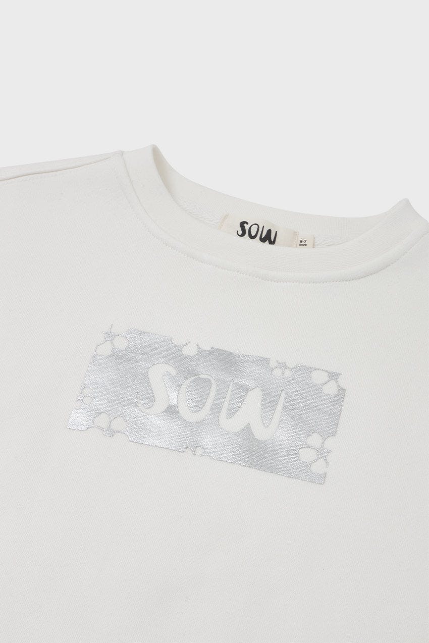 Relaxed Organic Fleece Sweatshirt With SOW print