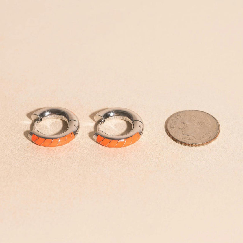 Neon Color Chunky Rounded Huggie Hoop Earrings