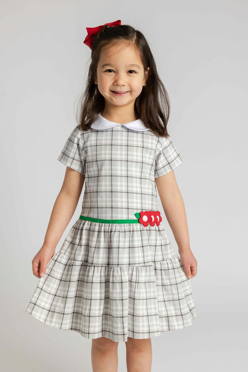 Plaid Dress with Flowers