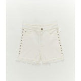 Girls Twill Stud Short in White