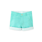 Wyatt Shorts in Gibbs Hill Green with Seaside Seersucker Cuffs