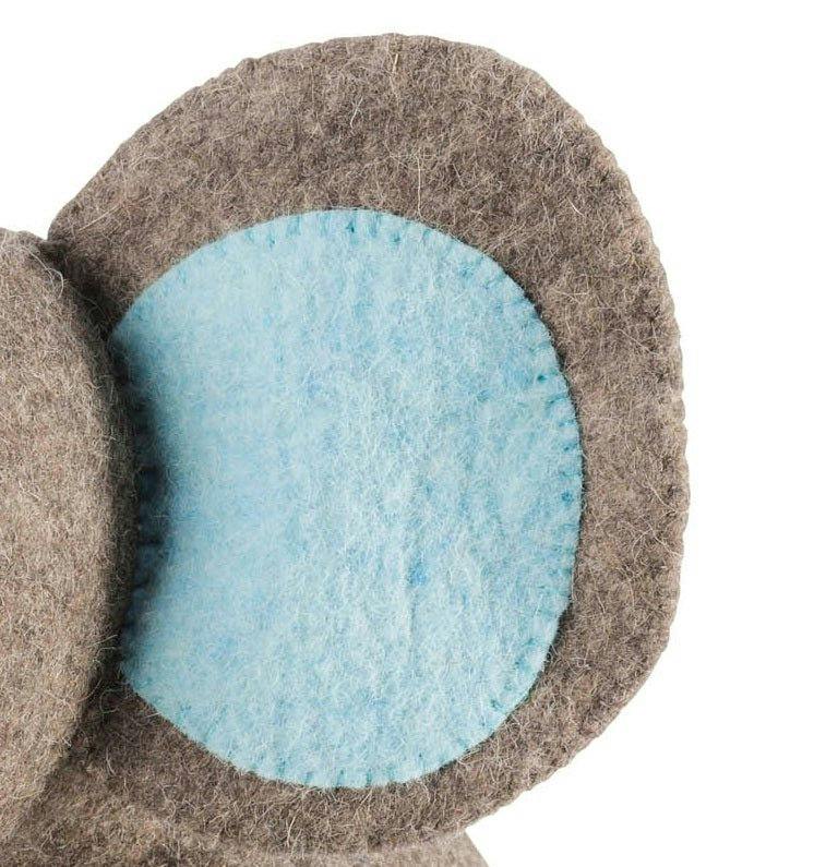 Blue Elephant Door Stop Hand Felted Wool