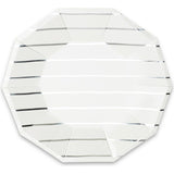 Silver Frenchie Striped Large Plates