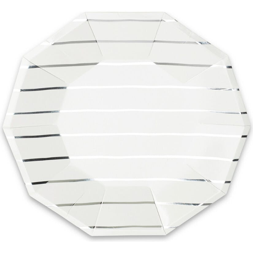 Silver Frenchie Striped Large Plates