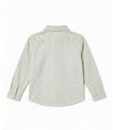Achille Baby Shirt Long Sleeves with pocket, Beige Check