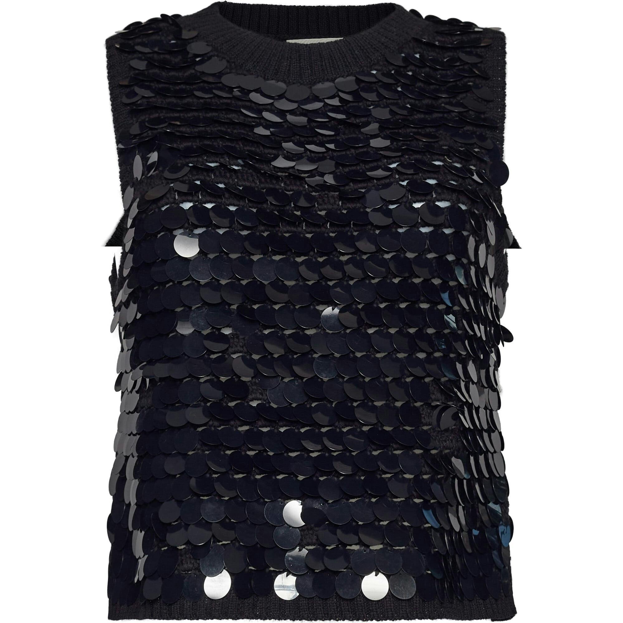 CORA TANK | BLACK W/ BLACK SEQUINS