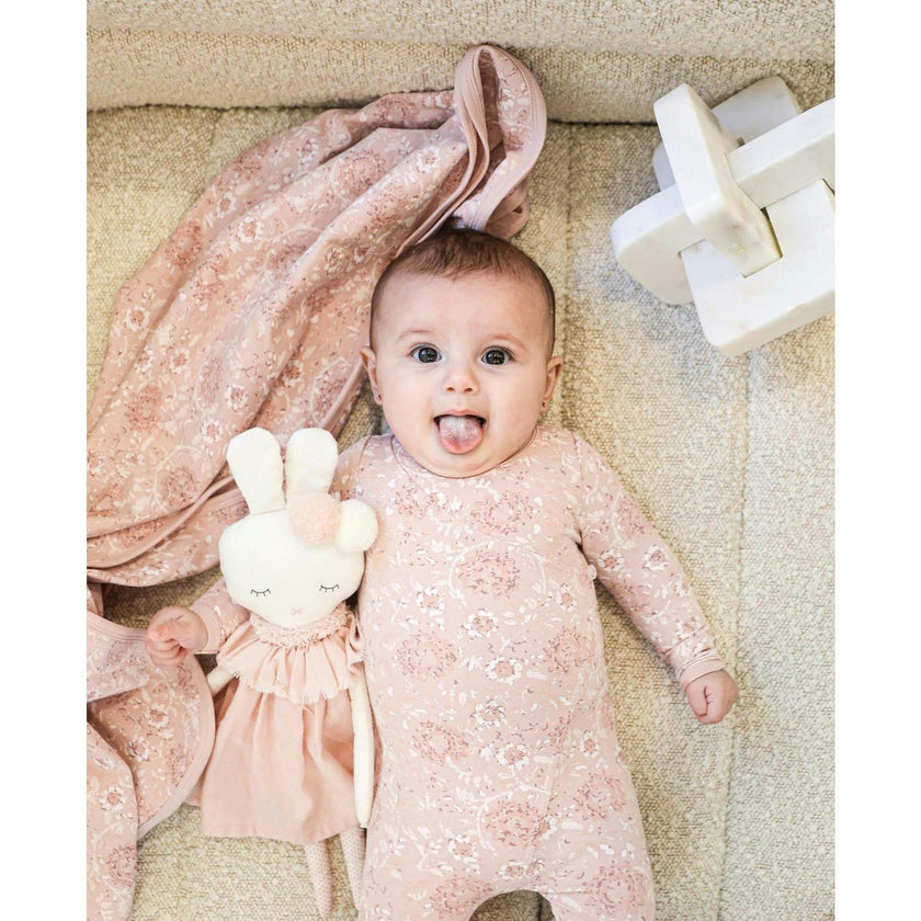 Soft Roses Footie and Beanie Set