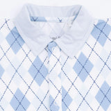 Blue Argyle - Short Playsuit
