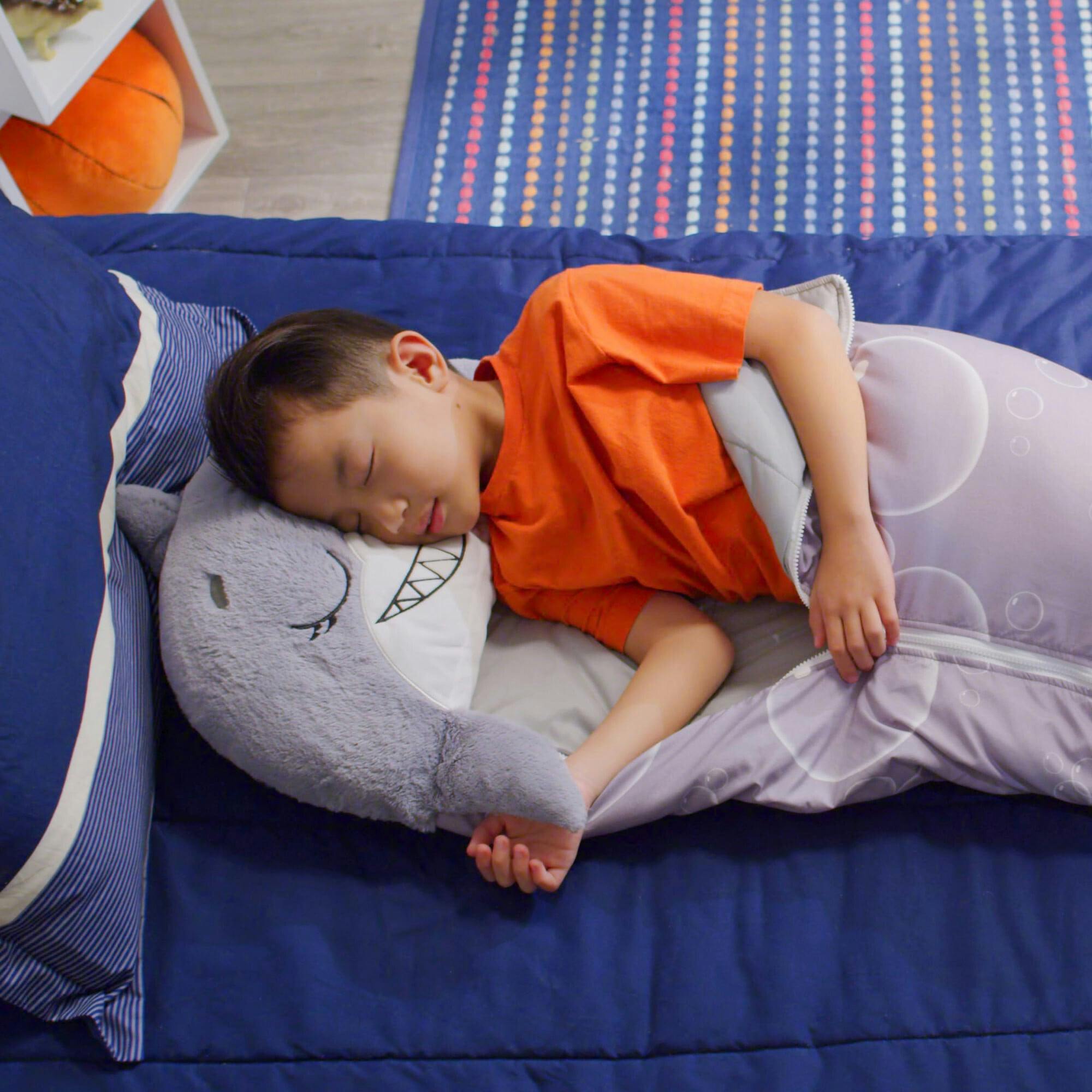 Happy Nappers: Pillow & Sleepy Sack: Med - Grey Shark