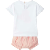 LARANJINHA Peaches Bloomer Baby Set - Pink & White