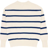 Women's Cream And Navy Wide Stripe Knit Sweater