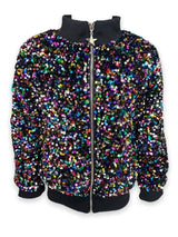 Women's Shimmering Stardust Sequin Bomber