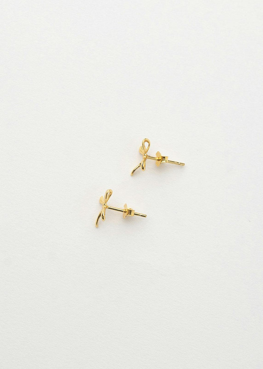 Gold Bow Studs