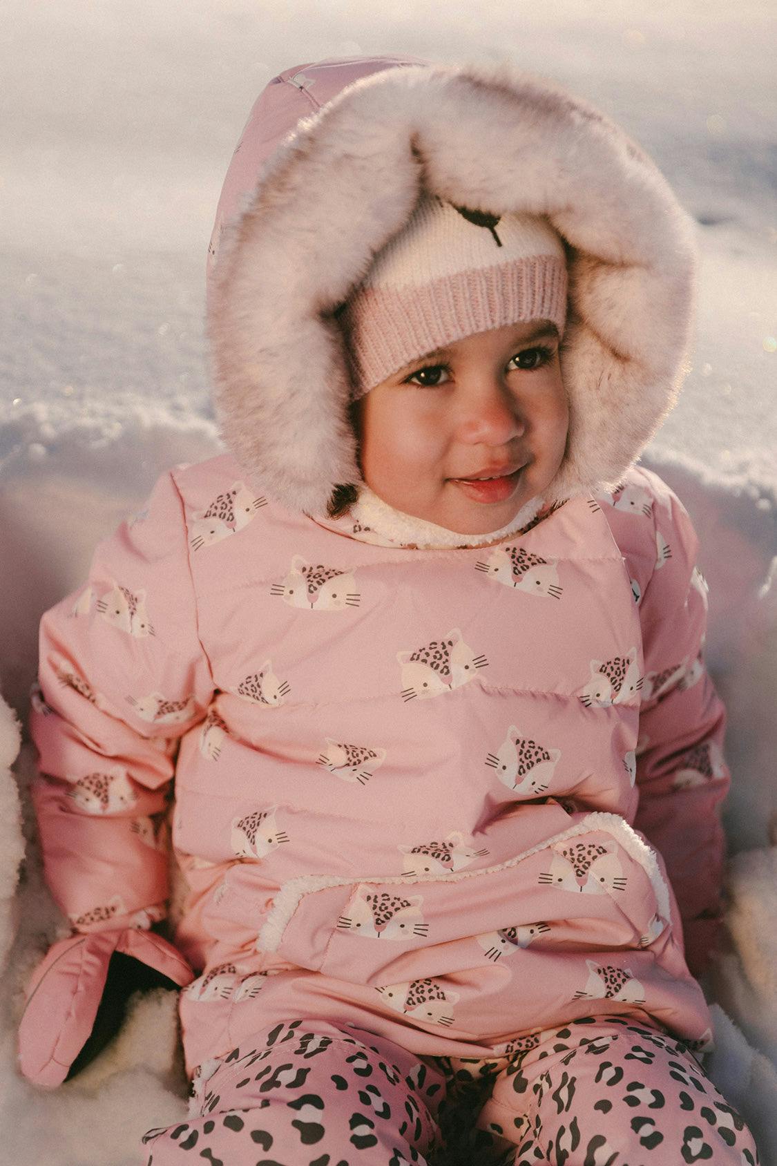 Baby Two Piece Snowsuit Rose Leopard Print