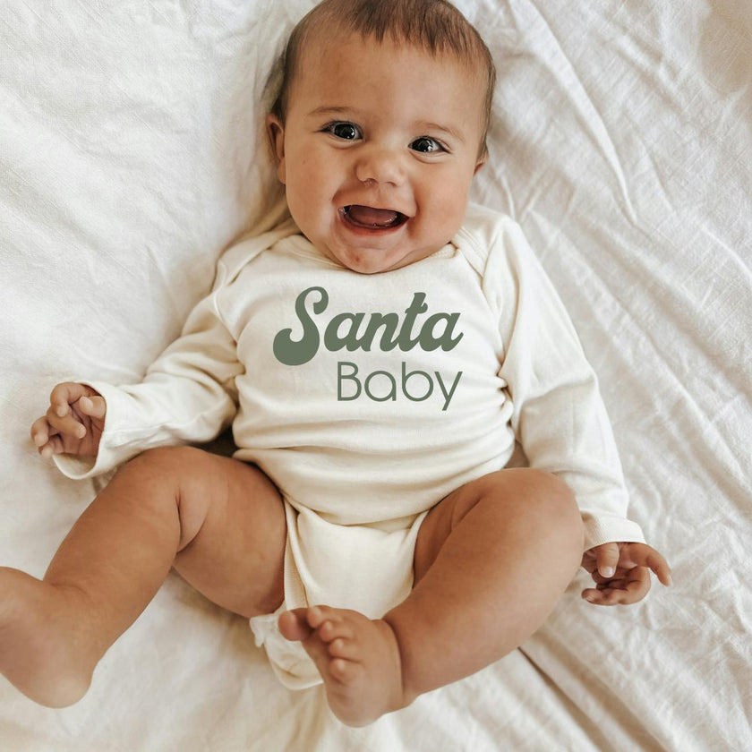 Santa Baby Organic Baby Bodysuit Long Sleeve
