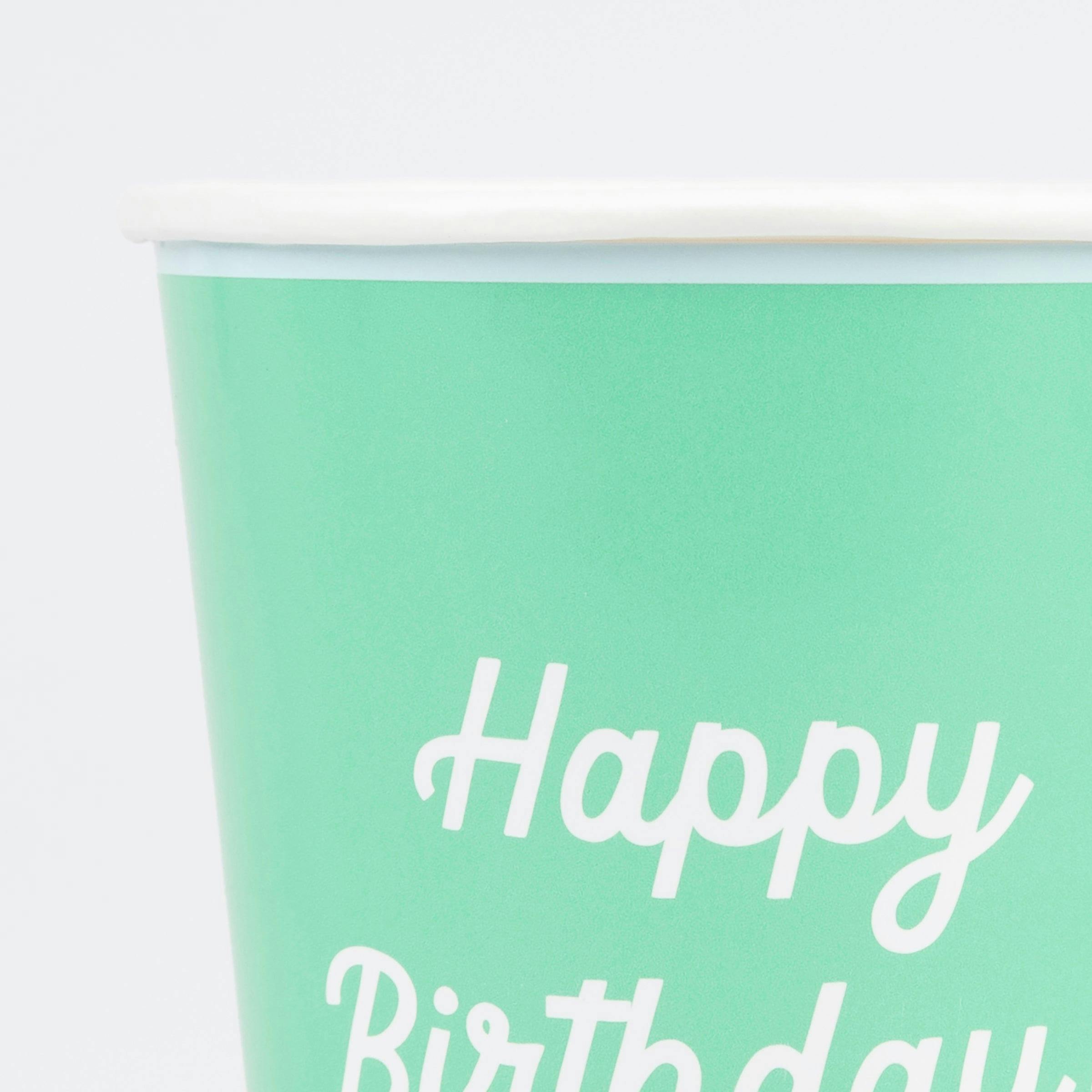 Mixed Happy Birthday Cups