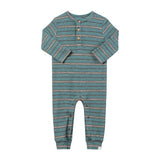 MASON Teal Ribbed Henley Romper