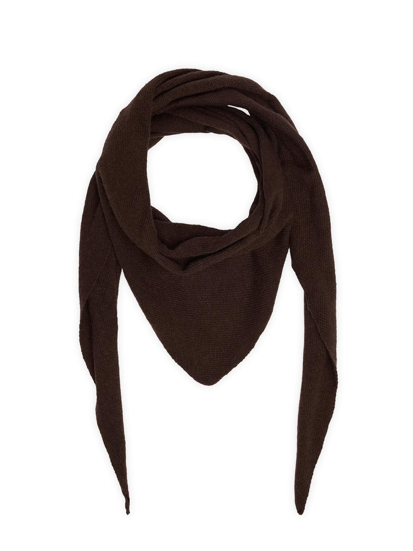 adult wool blend scarf - chocolate brown