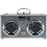 Silver Bling Boombox & Bluetooth Speaker