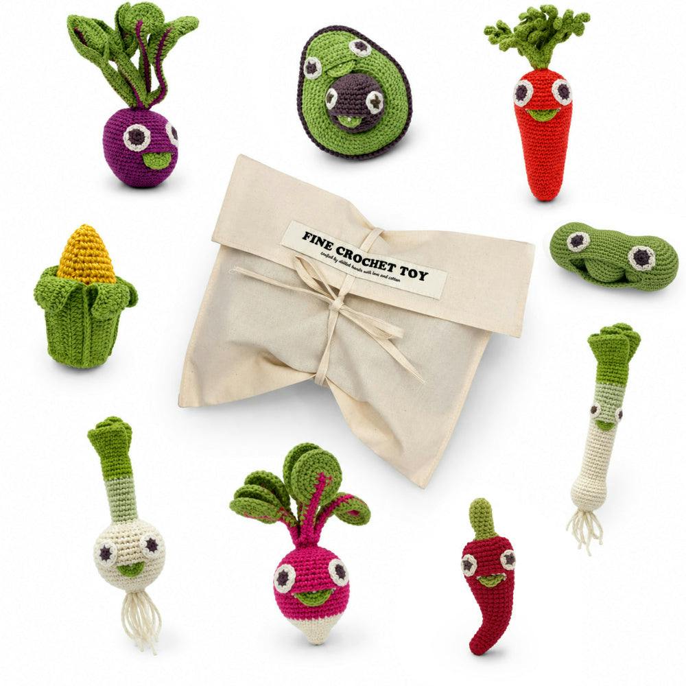 Vegetable Harvest Gift Set 👩🏻‍🌾 👀 100% organic cotton crochet plushies