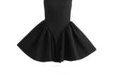 Black Andria Square-Neck Flared Dress