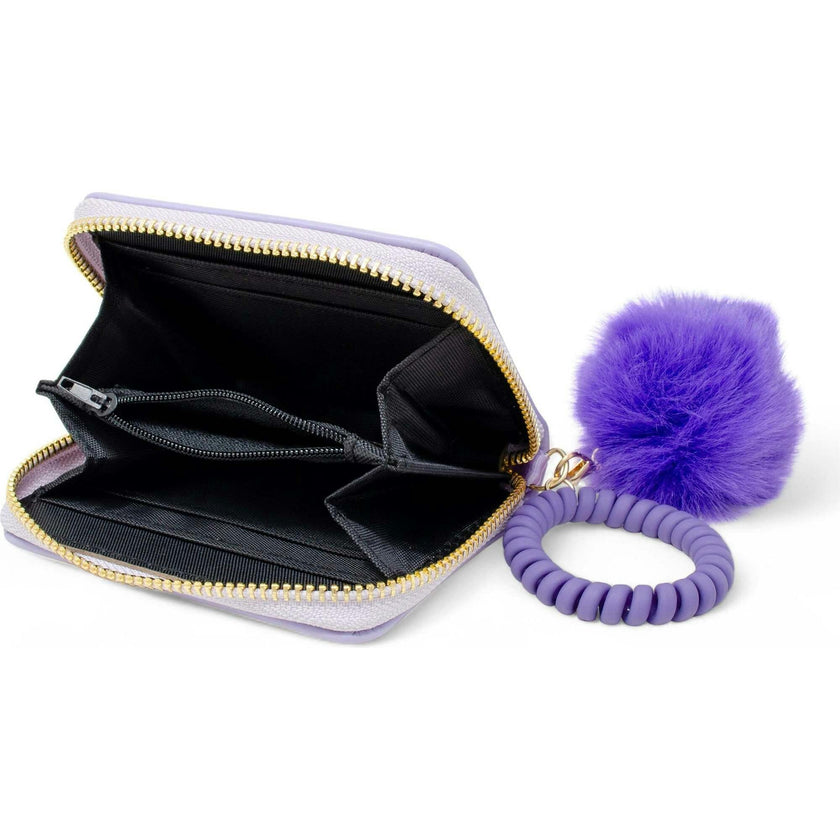 3D Bow Pom Pom Zip Wallet