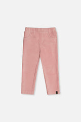 Stretch Velour Treggings Pale Dusty Pink