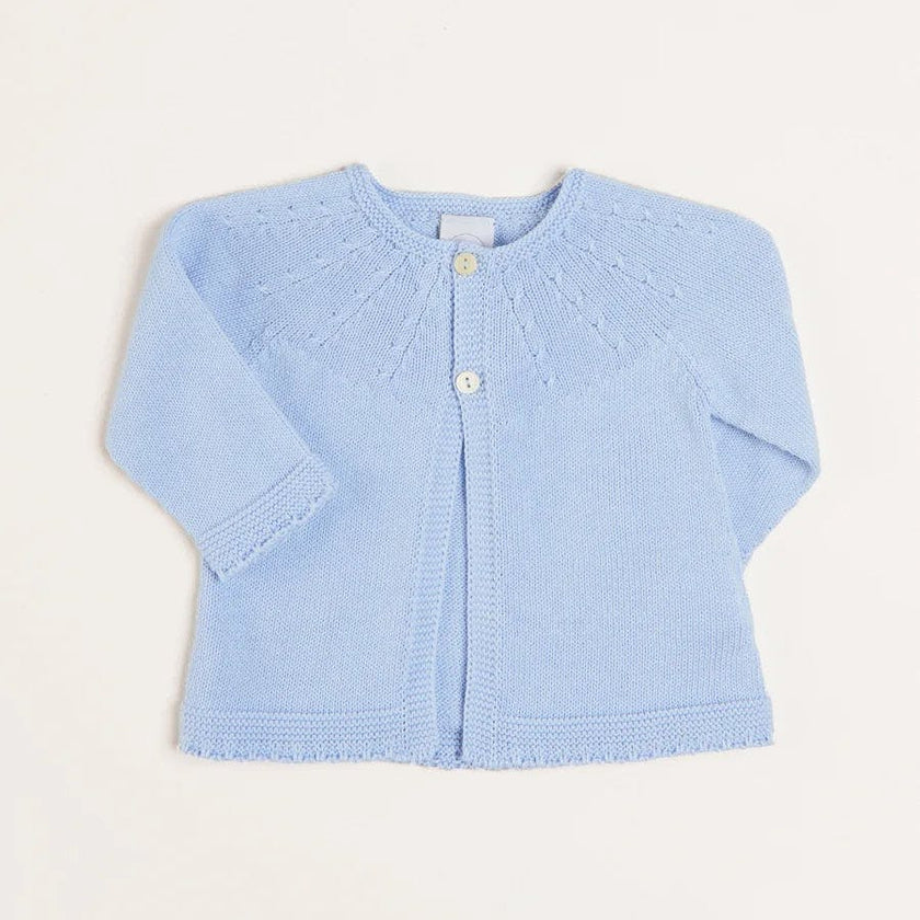 Openwork Detail Baby Cardigan in Light Blue (1-9mths)