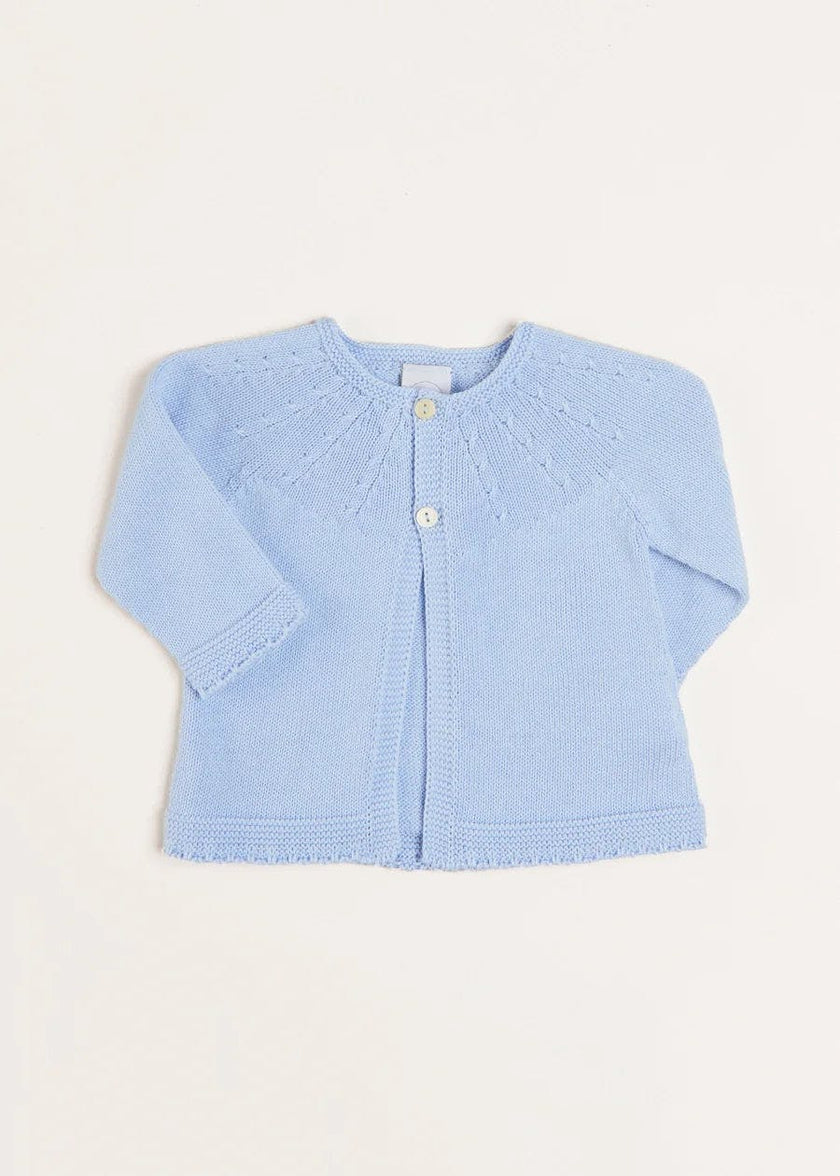 Openwork Detail Baby Cardigan in Light Blue (1-9mths)