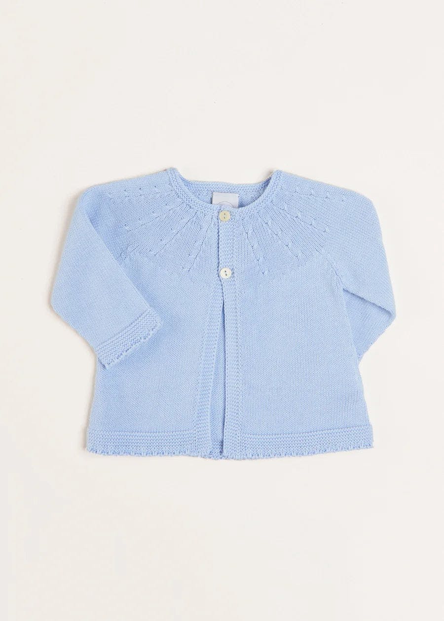 Openwork Detail Baby Cardigan in Light Blue (1-9mths)