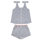 girls jetty stripe french terry tie knot set