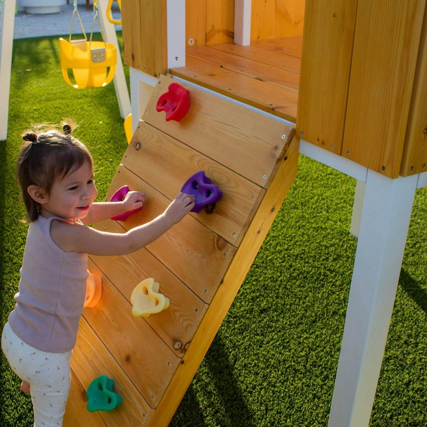 Forest - Modern Backyard Outdoor Swing Set 2 Swings And Trapeze Bar