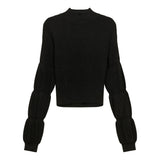 Ribbed Knit Mock Neck Sweater