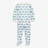 Baby organic animal friends zip footie