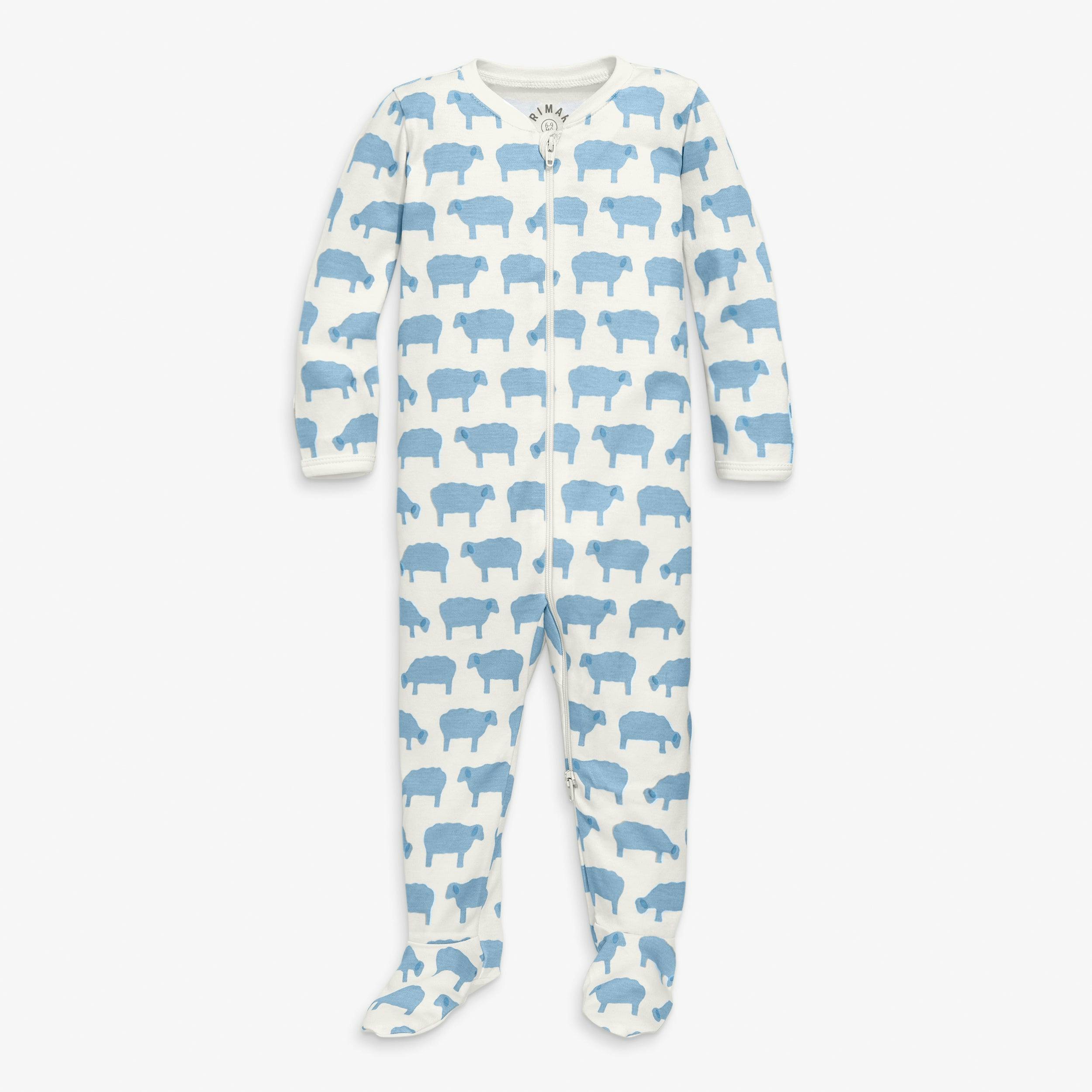 Baby organic animal friends zip footie