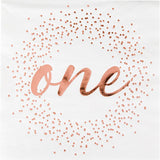 Milestone Rose Gold Onederland Cocktail Napkins