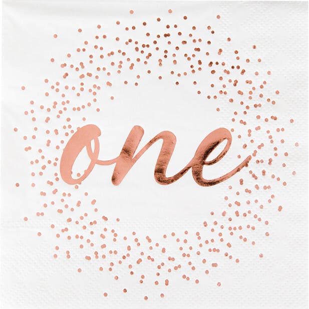 Milestone Rose Gold Onederland Cocktail Napkins